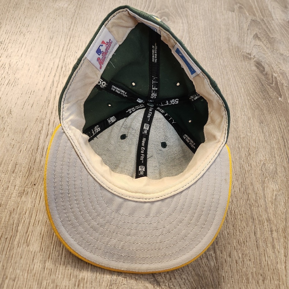 VTG Oakland Athletics MLB Fitted Baseball Hat Cap New Era 59Fifty 100% Wool READ - Picture 9 of 16